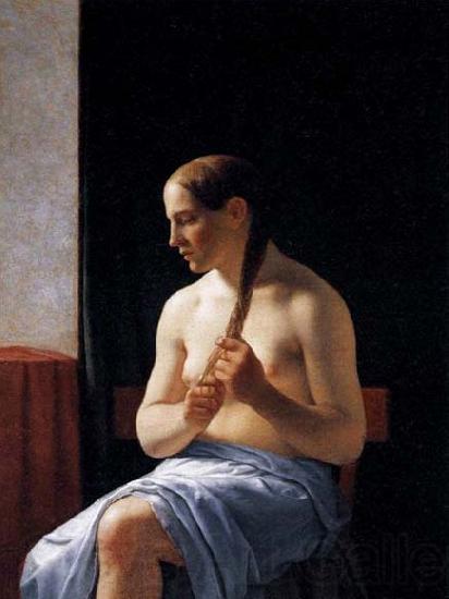 Christoffer Wilhelm Eckersberg Seated Nude Model Norge oil painting art
